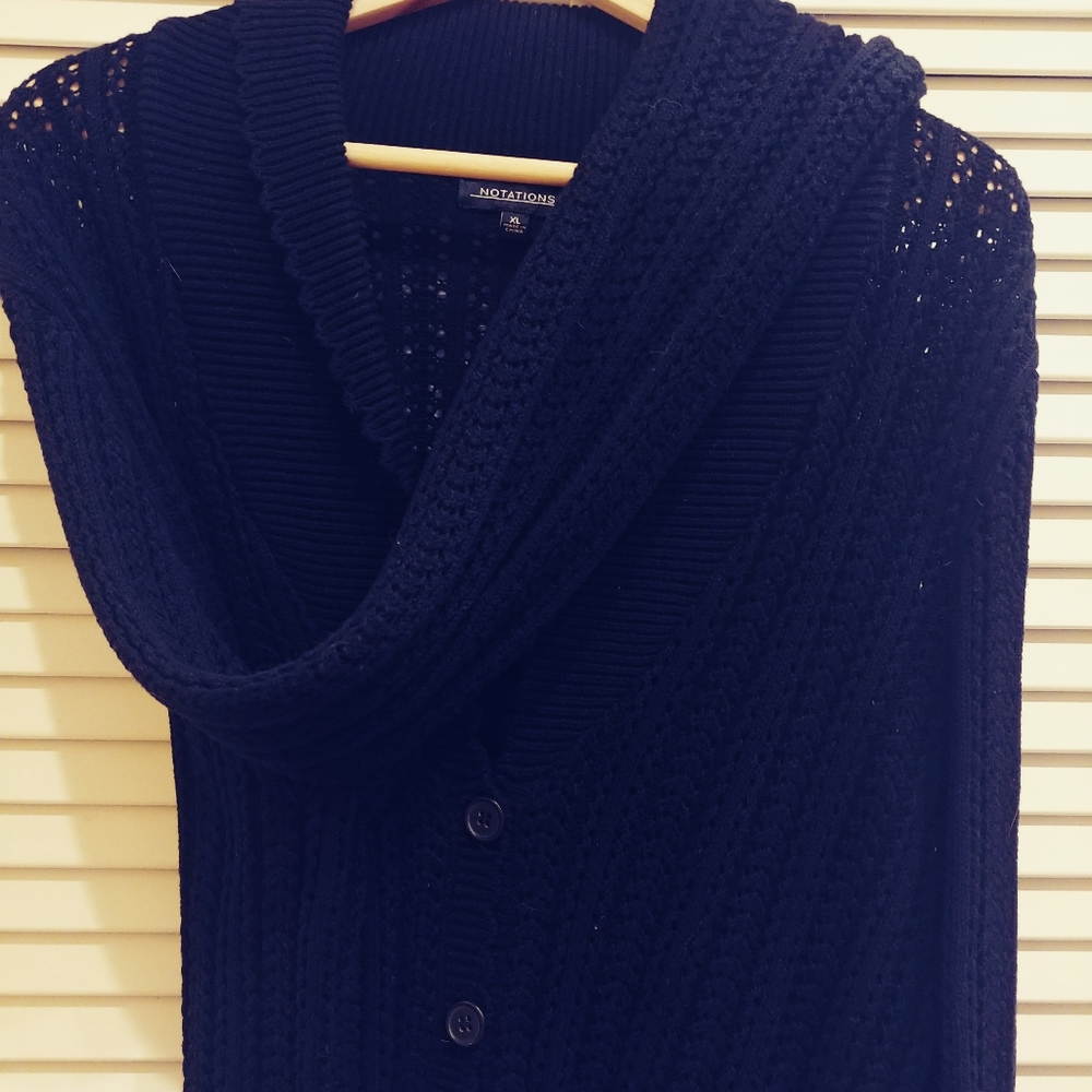 Notations Black Knit Tailored Cardigan